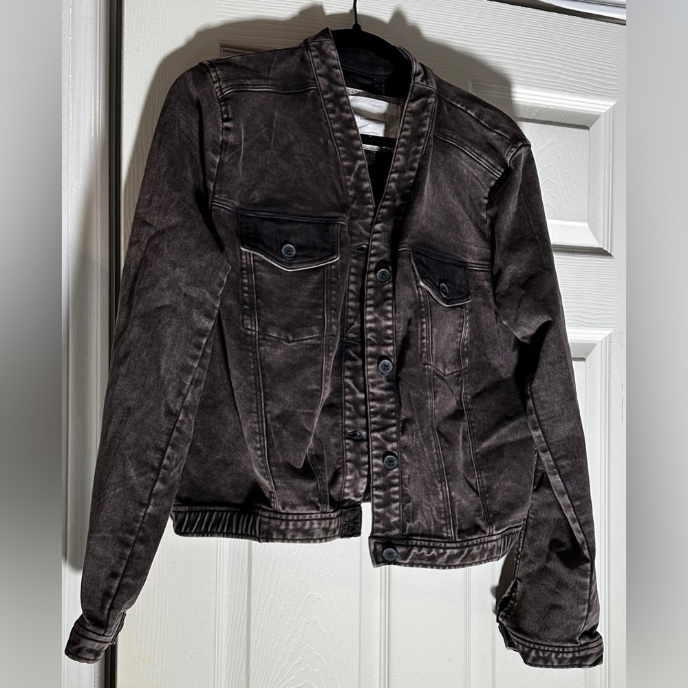 Anthropologie faded black Jean jacket XL